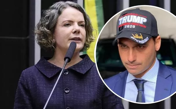 Gleisi Hoffmann e Eduardo Bolsonaro