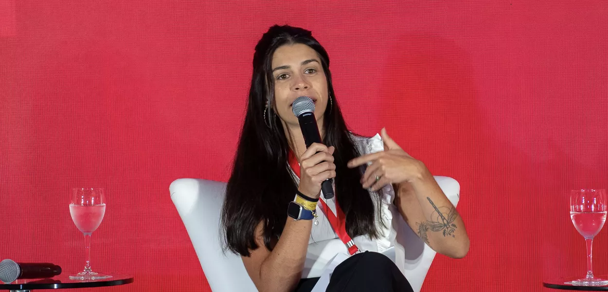 CEO e cofundadora da Kaya Mind, Maria Eugênia Riscala fala no painel "Os Impactos Econômicos e Sociais da Decisão do STF", durante o evento "A Política Nacional sobre Drogas: Um Novo Paradigma", realizado pelo Brasil 247, TV 247 e Consultor Jurídico, com apoio do grupo Prerrogativas - Brasília (DF) - 18/02/2025