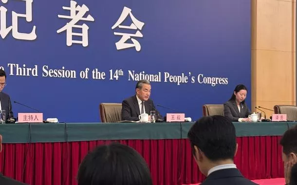 Coletiva de imprensa do chanceler chinês Wang Yi, em Pequim - 07/03/2025