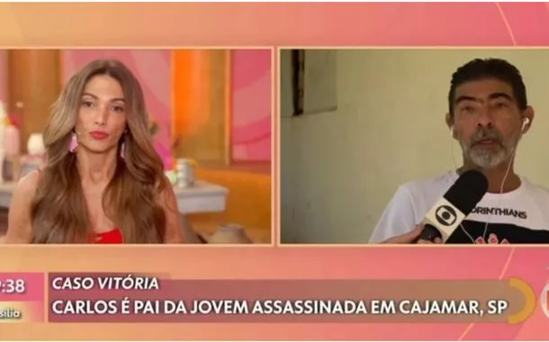 Patricia Poeta e o pai de Vitória