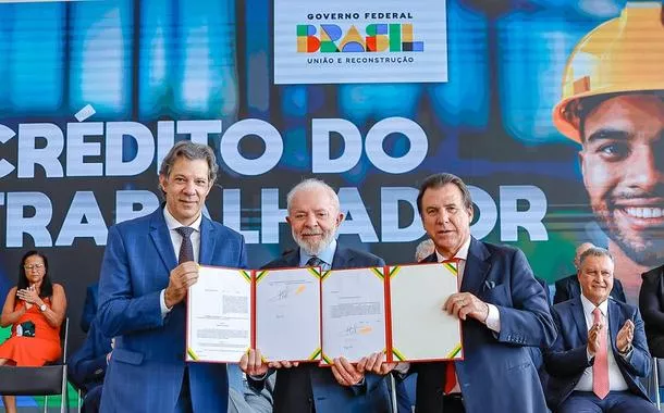 Presidente da República, Luiz Inácio Lula da Silva, durante cerimônia de lançamento do Programa “Crédito do Trabalhador”. Palácio do Planalto, Brasília - DF.