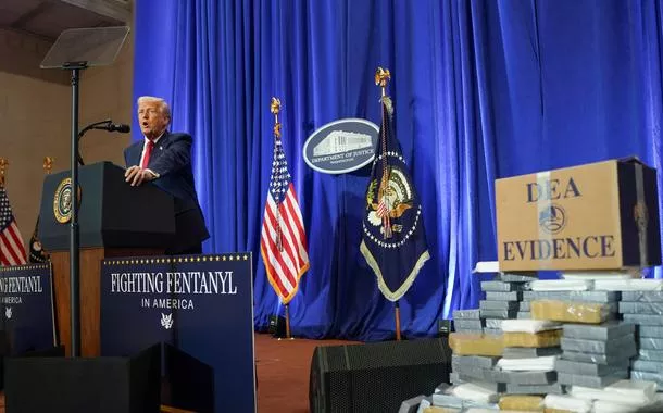 Presidente dos EUA, Donald Trump, discursa no Departamento de Justiça, em Washington - 14/03/2025