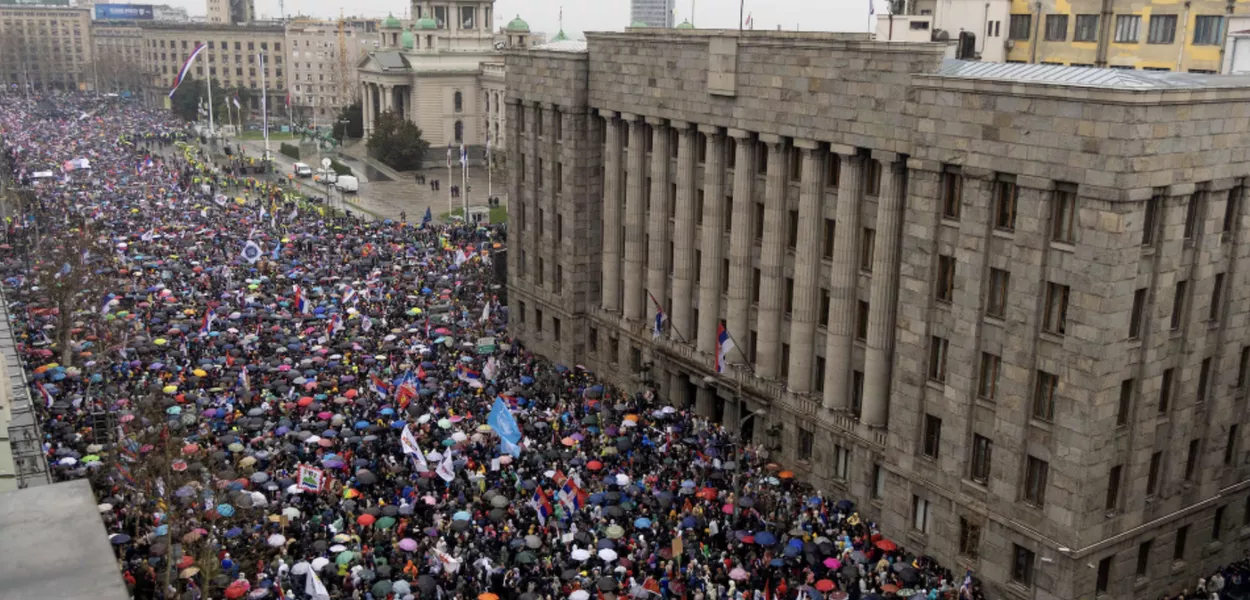 Protesto em Belgrado - 15/03/2025