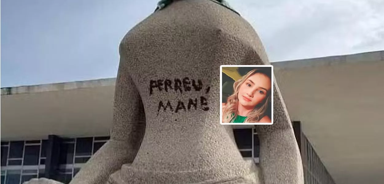 Estátua em Brasília e Débora Rodrigues dos Santos