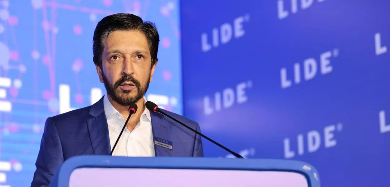 Prefeito de São Paulo Ricardo Nunes em evento do grupo LIDE