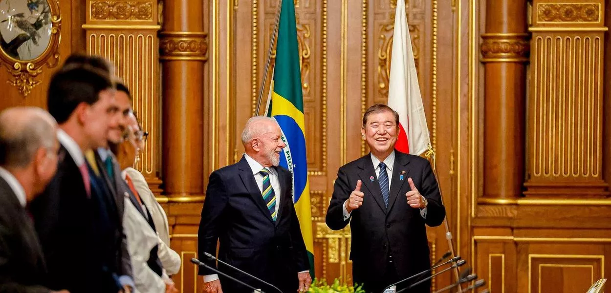 Presidente da República, Luiz Inácio Lula da Silva, durante reunião bilateral com o Primeiro-Ministro do Japão, Shigeru Ishiba, na sala Kacho-no-Ma, do Palácio Akasaka. Tóquio - Japão.