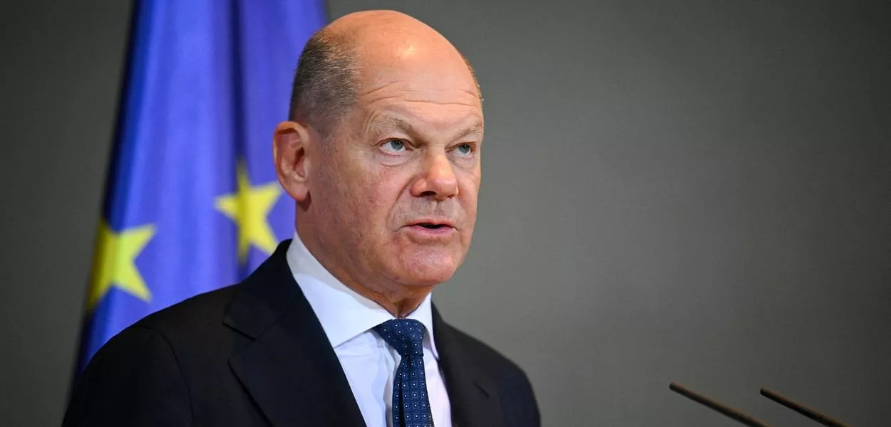 O chanceler alemão Olaf Scholz em coletiva de imprensa em Berlim, Alemanha
18/03/2025
