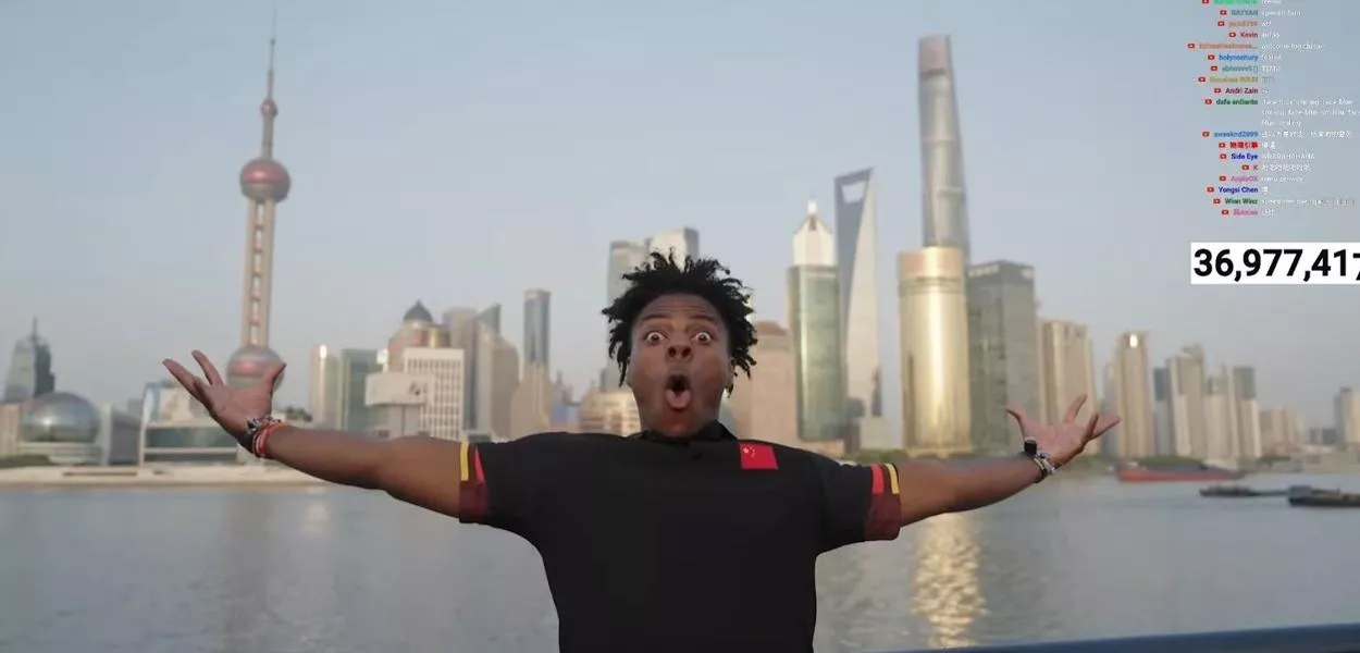 Youtuber IShowSpeed em Xangai, na China