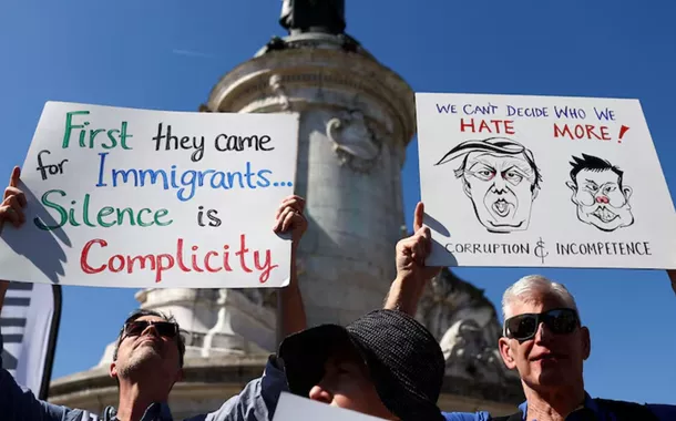 Centenas de manifestantes protestam em cidades europeias contra Trump