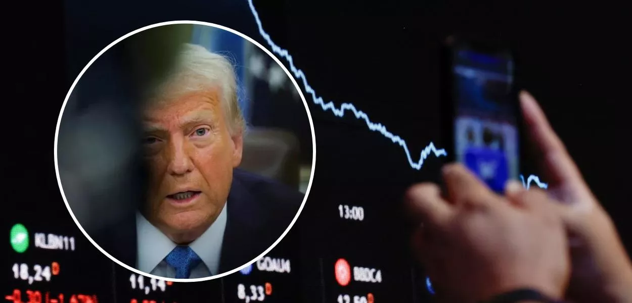 Donald Trump e Bolsa de Valores em queda