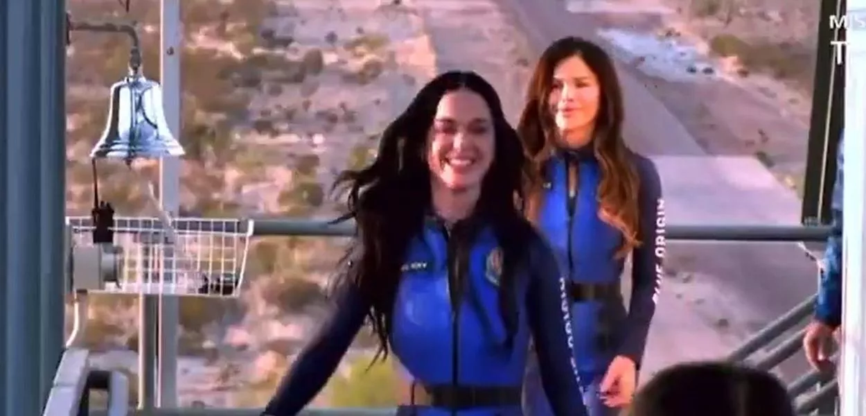 Katy Perry decola para o espaço com tripulação feminina a bordo da Blue Origin, empresa de Jeff Bezos