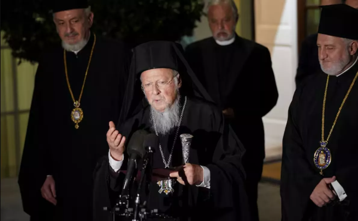O Patriarca Ecumênico Bartolomeu e a delegação oficial da Igreja Ortodoxa, em Washington, EUA - 25 de outubro de 2021