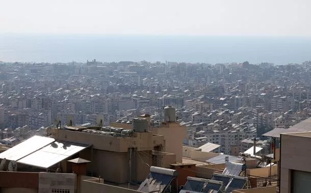 Vista dos subúrbios ao sul de Beirute - 06/08/2024