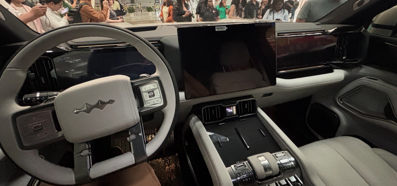 Interior do modelo Fangchengbao bao 8 (ainda sem nome em inglês), da BYD, em Zhengzhou, na província de Henan, na China