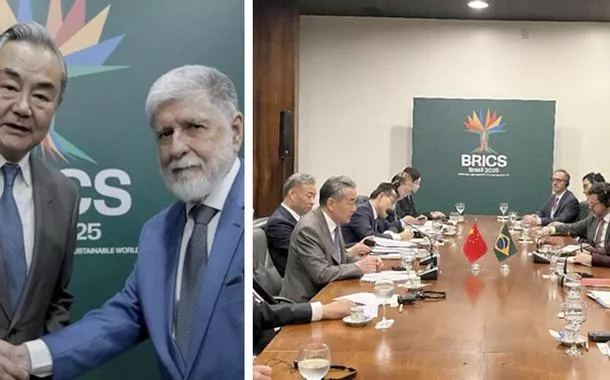 Wang Yi e Celso Amorim