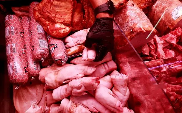 Carne de porco em mercado