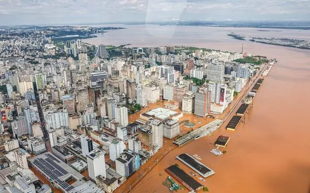 Centro de Porto Alegre inundado 