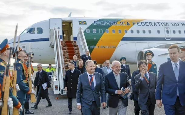 Lula com outras lideranças em Moscou