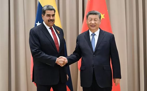 Presidentes Nicolás Maduro e Xi Jinping em Moscou - 09/05/2025