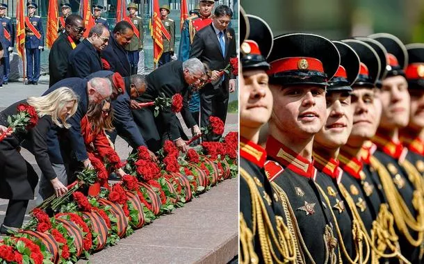Presidente Lula na cerimônia de oferenda floral no Túmulo do SoldadoDesconhecido - Jardim de Alexander, Muralha do Kremlin