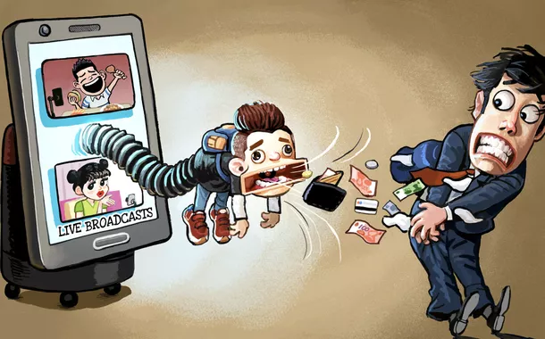 Ilustração do China Daily sobre influência de menores na internet