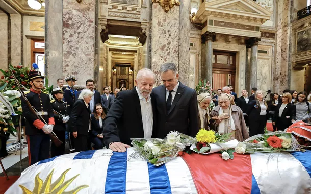 Presidente Luiz Inácio Lula da Silva durante exéquias do ex-presidente do Uruguai José “Pepe” Mujica - Palácio Legislativo, Salão dos Passos Perdidos - Montevidéu, Uruguai - 15/05/2025
