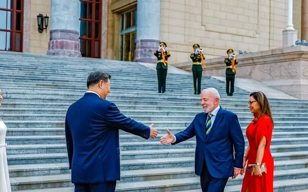 13.05.2025 - Presidente da República, Luiz Inácio Lula da Silva, durante a cerimônia de boas-vindas, no Grande Palácio do Povo. Pequim - China.
 Foto: Ricardo Stuckert / PR