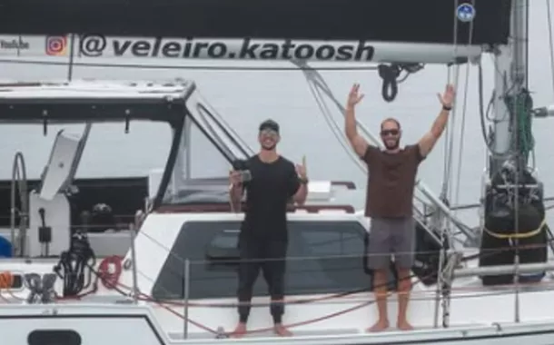 Lucas e Neto Faraco a bordo do veleiro Katoosh