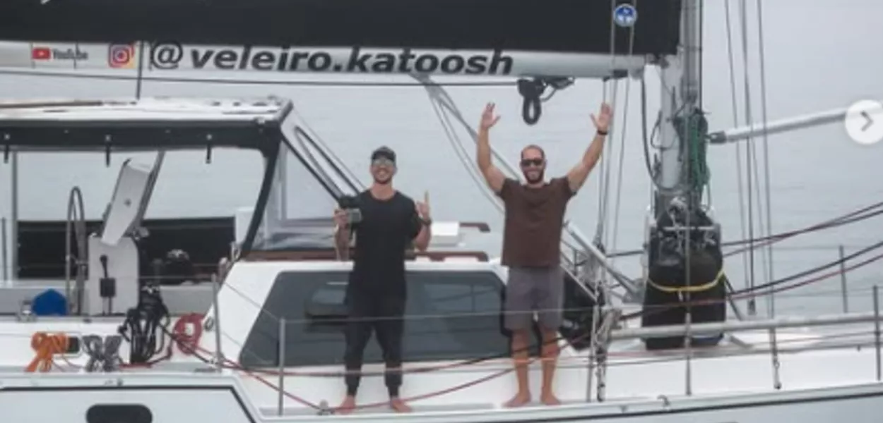 Lucas e Neto Faraco a bordo do veleiro Katoosh