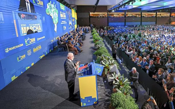 Lula durante a 26ª Marcha a Brasília em defesa dos Municípios (CNM)
