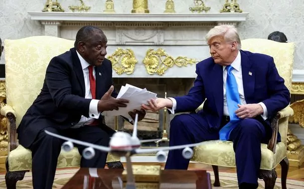 Cyril Ramaphosa e Donald Trump na Casa Branca - 21/05/2025
