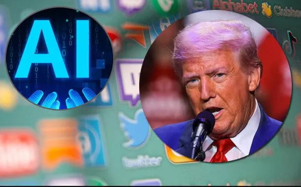 Sigla para Artificial Intelligence (Inteligência Artificial, em português) e Donald Trump