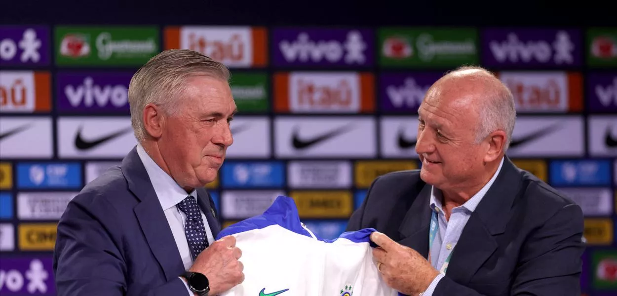 Luiz Felipe Scolari recepciona Carlo Ancelotti como novo técnico da seleção brasileira - 26/05/2025