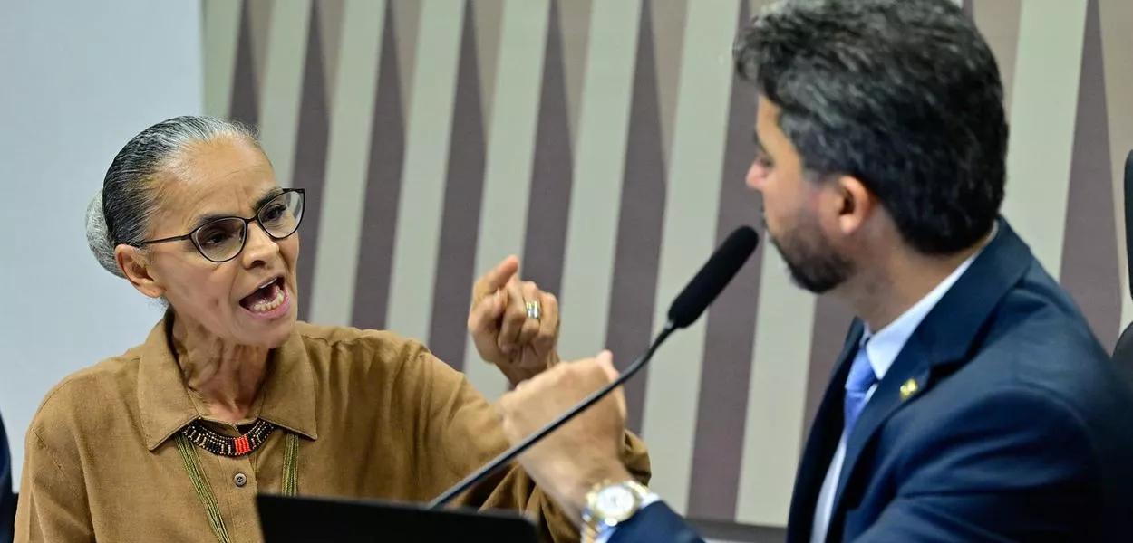 Marina Silva e senador Marcos Rogério discutem durante audiência de comissão do Senado