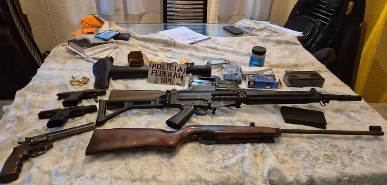 Armas apreendidas pela Polícia Federal