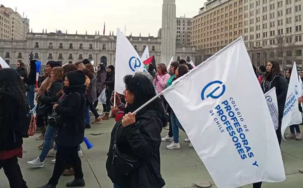 Manifestação de professores chilenos 