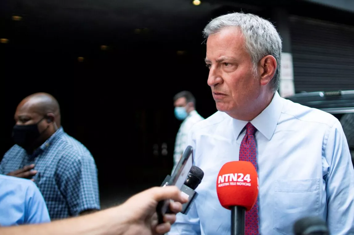 O prefeito de Nova York, Bill de Blasio, na cidade de Nova York, Nova York, EUA, em 3 de agosto de 2021.