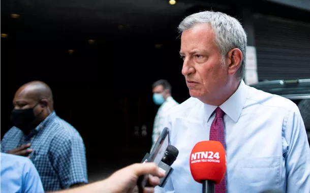 O prefeito de Nova York, Bill de Blasio, na cidade de Nova York, Nova York, EUA, em 3 de agosto de 2021.