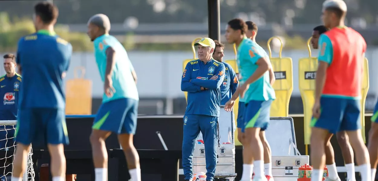 Carlo Ancelotti comanda primeiro treino na Seleção Brasileira