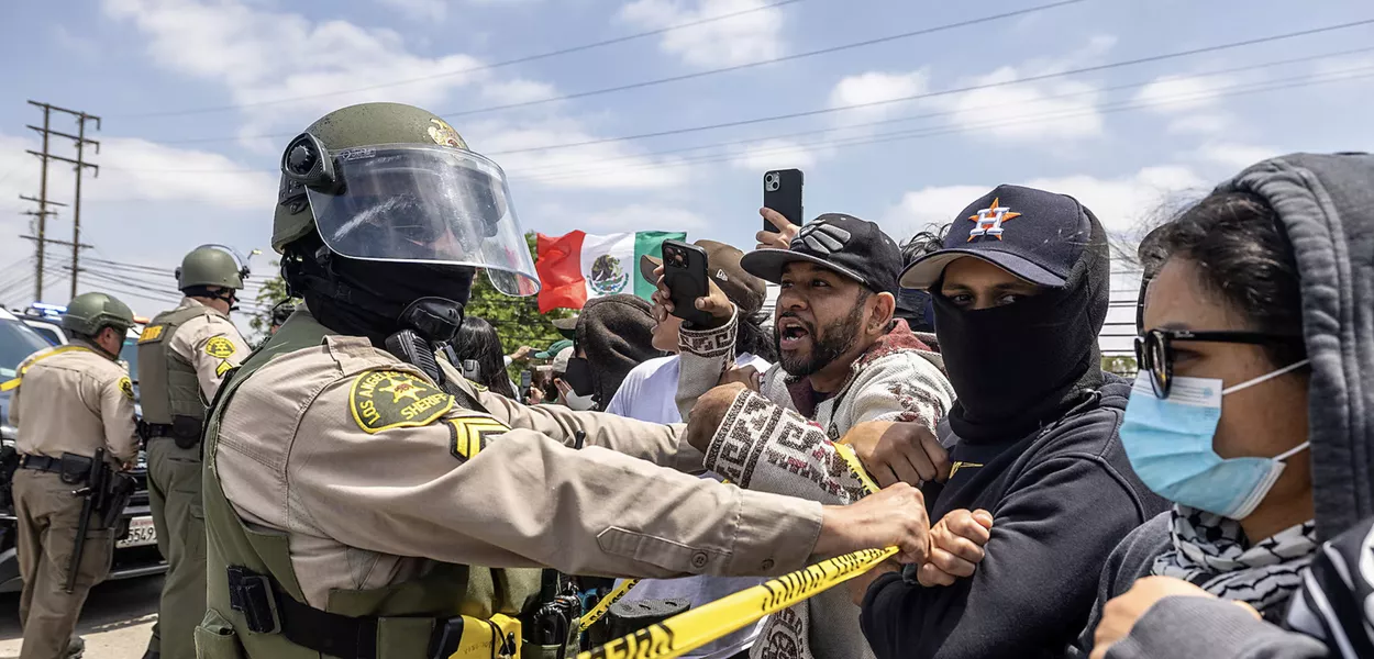 Protestos de imigrantes na Califórnia
