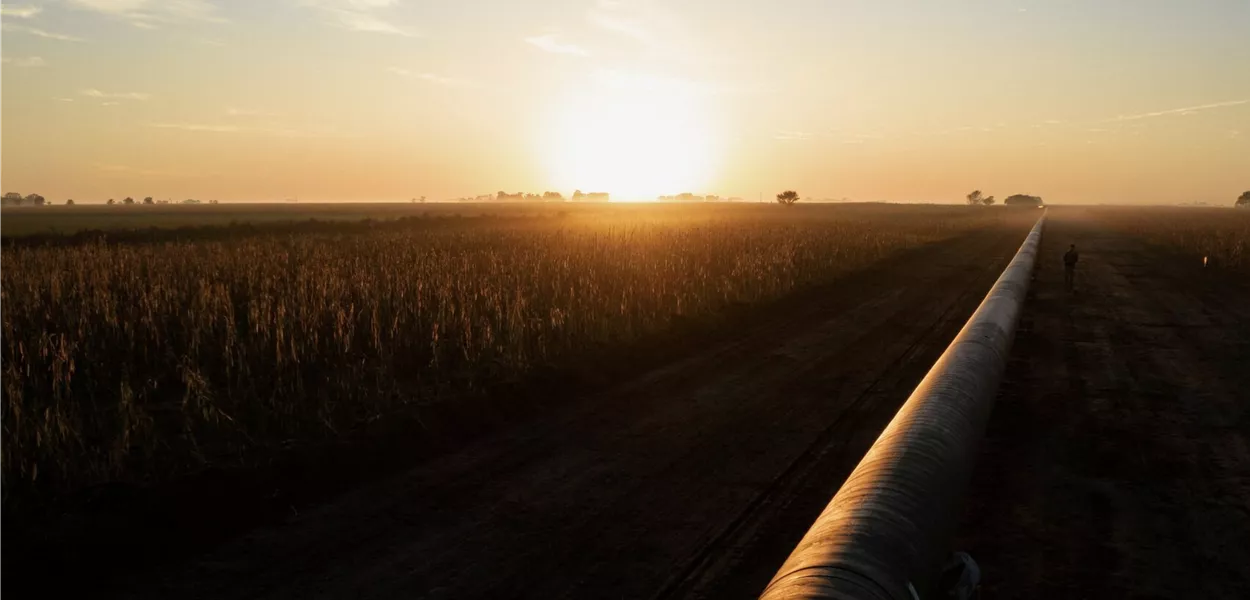 Gasoduto que transporta o gás de Vaca Muerta