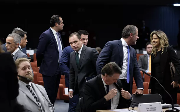 Mauro Cid, Jair Bolsonaro e advogados em interrogatório no STF - 09/06/2025