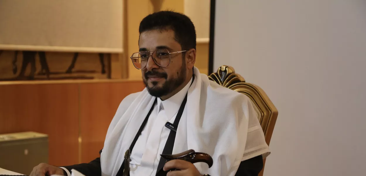 Embaixador do Iêmen no Irã, uma das principais lideranças dos Houthis, Ebrahim Al-Dailami concede entrevista a jornalistas brasileiros da mídia independente - Teerã, Irã - 07/06/2025
