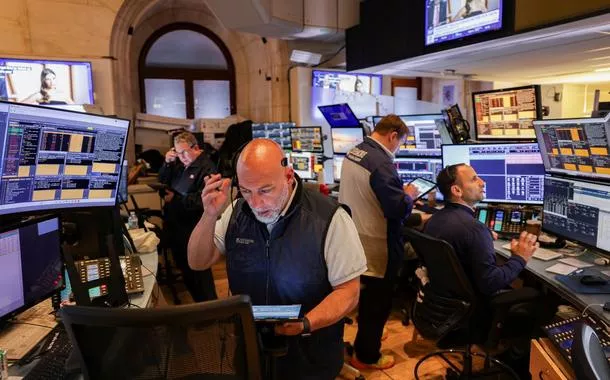 Operadores na bolsa de Nova York
