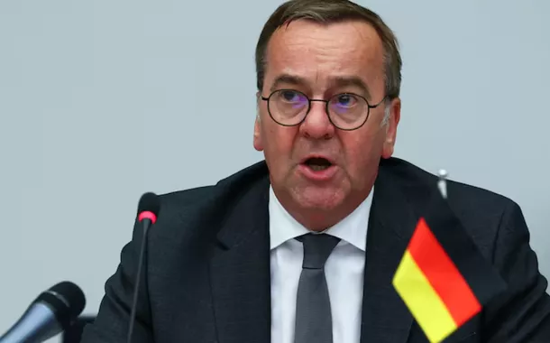 Ministro da Defesa alemão, Boris Pistorius, participa de uma reunião do Grupo de Contato de Defesa da Ucrânia, como parte de uma reunião de Ministros da Defesa da OTAN na sede da Aliança em Bruxelas, Bélgica, em 4 de junho de 2025