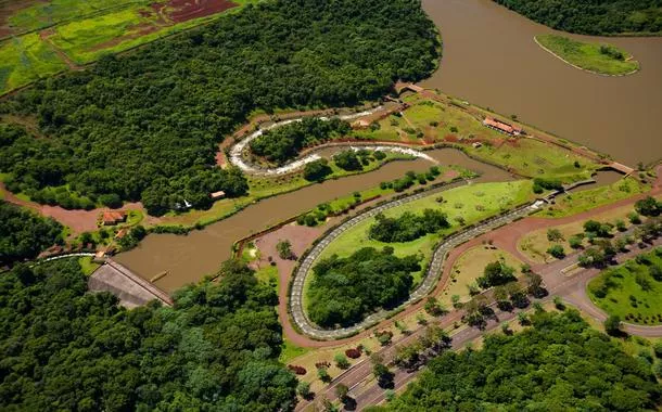 Vista aérea do Canal da Piracema. 
