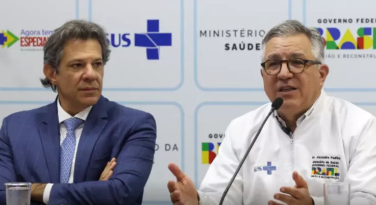 Ministros Fernando Haddad (Fazenda) e Alexandre Padilha (Saúde)
