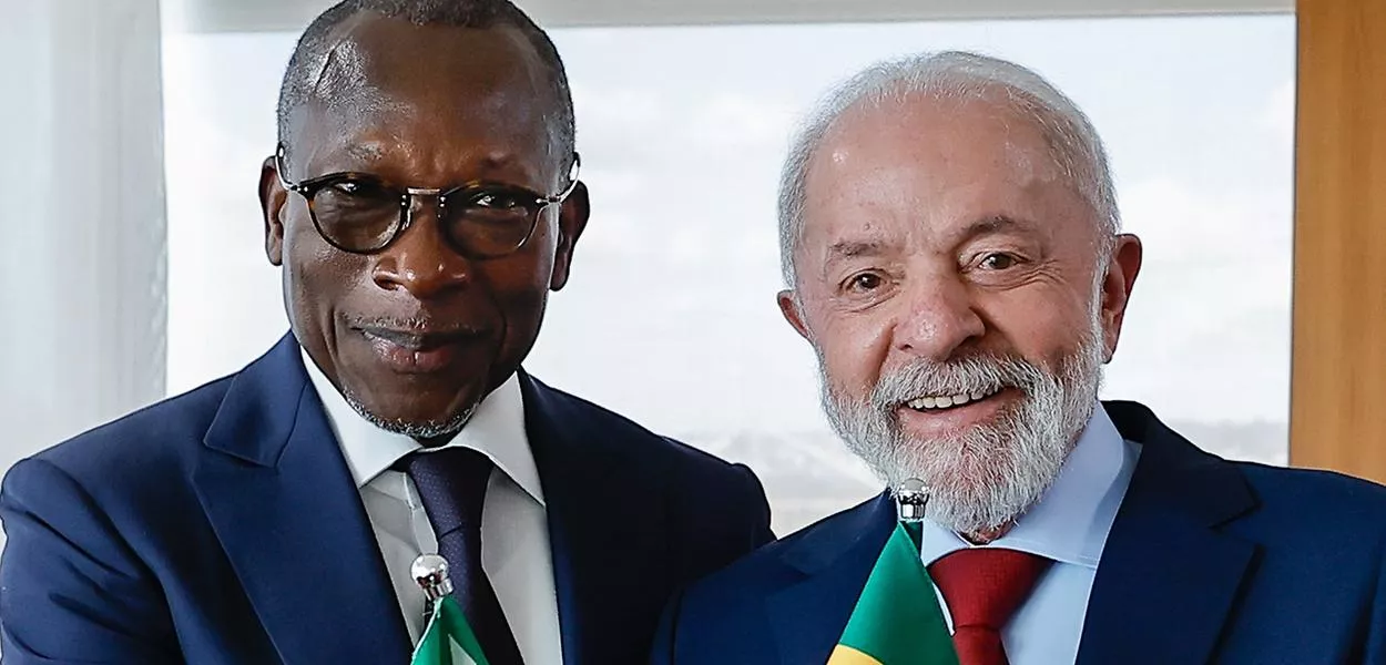 Presidente da República, Luiz Inácio Lula da Silva, durante reunião com o Presidente da República do Benim, Patrice Talon. Palácio do Planalto, Brasília - DF