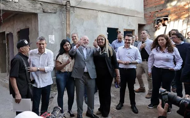 Presidente da República, Luiz Inácio Lula da Silva, durante visita na favela do Moinho (SP)