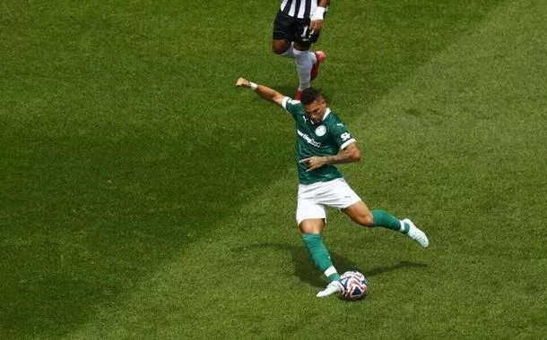 Paulinho marca o gol da vitória do Palmeiras contra o Botafogo